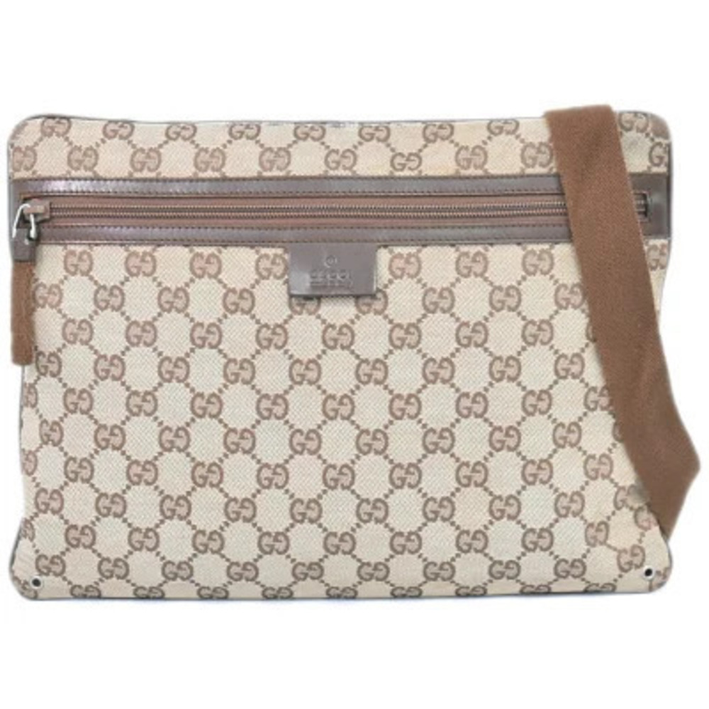Gucci Abbey GG Canvas Shoulder Bag Tan
